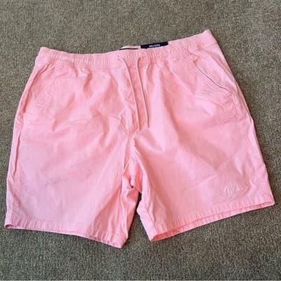 NWT Hollister Epic Flex Jogger Shorts Blossom Pink 7" Inseam Men's Size XL