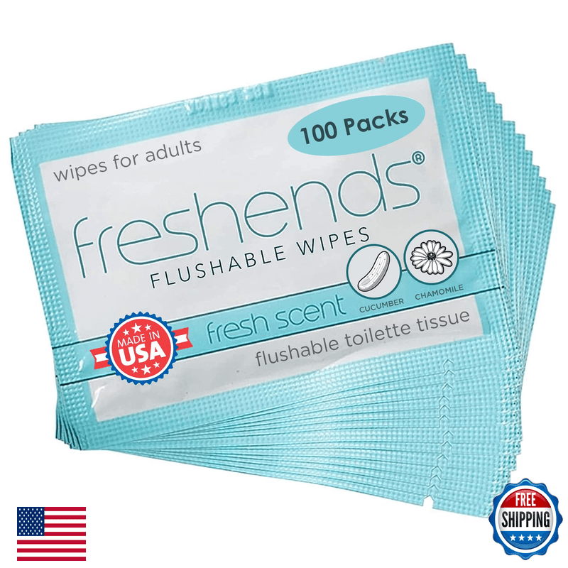 Freshends Flushable Individually Wrapped Wipes 100 Bulk Pack Luxurious