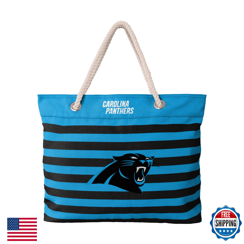 Foco Carolina Panthers Nautical Stripe Tote