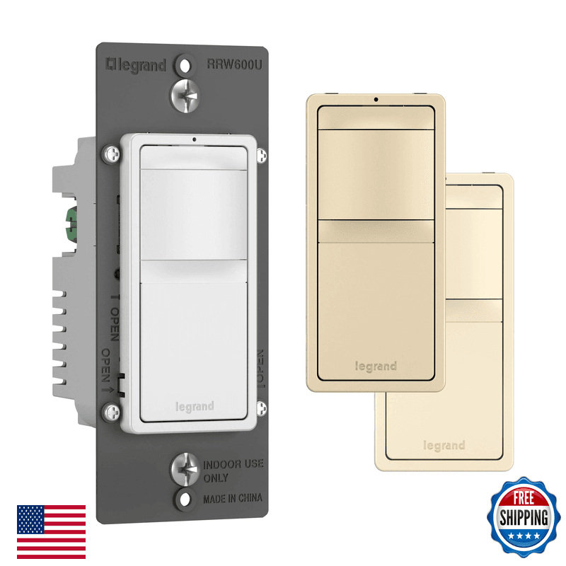 Legrand Radiant 600W Occupancy Motion Sensor Light Switch Auto On/Auto Off