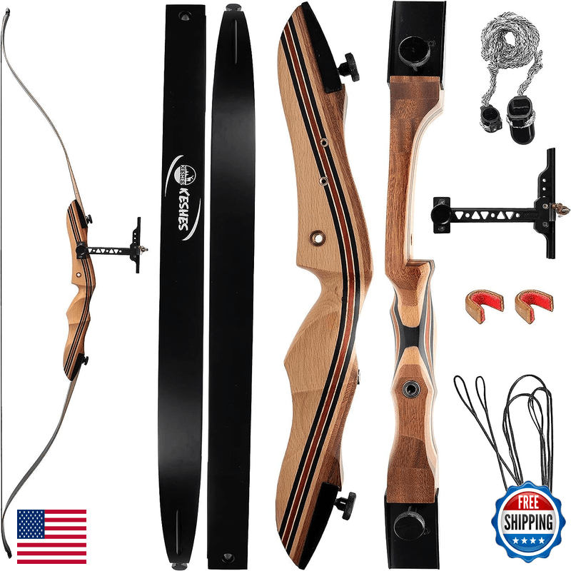 Keshes Takedown Recurve Bow And Arrow Set For Adults Teens 62 - 15-60Lb Draw