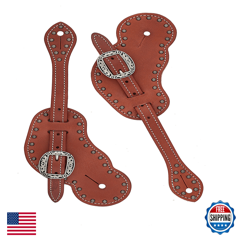Weaver Leather Buckaroo Buttered Harness Leather Spur Straps Canyon Rose 30-0311