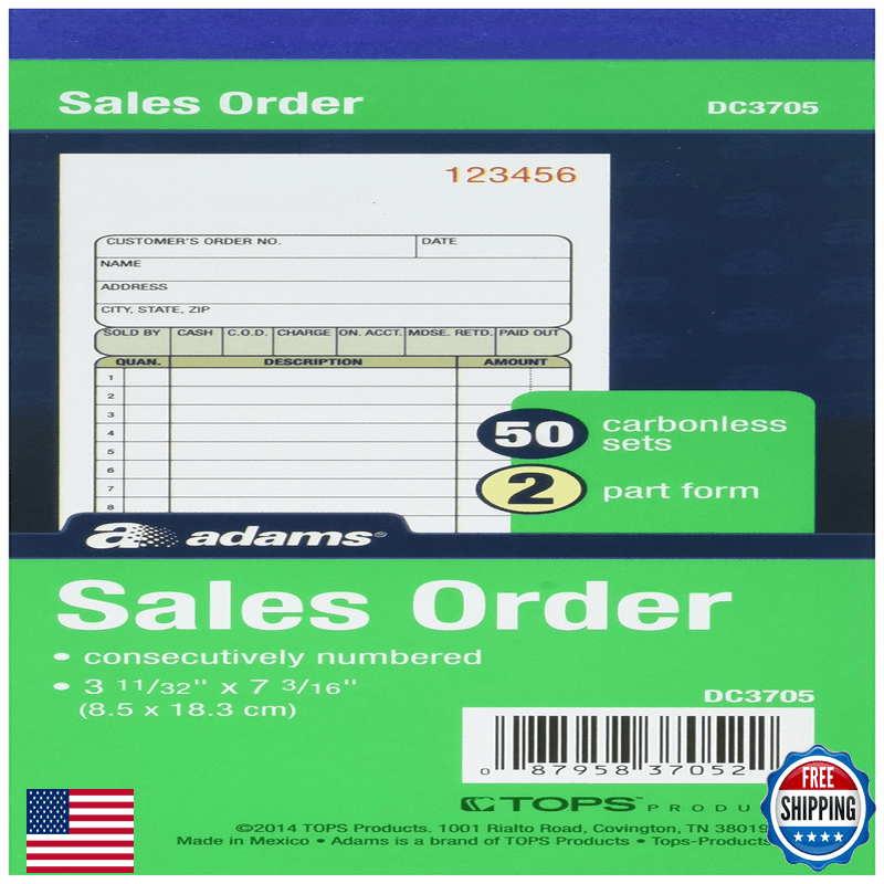 Adams Dc3705 Adams Sales Order Books Dc3705 Case Of 25
