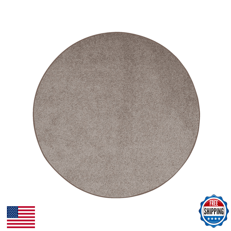Ambiant Kids Favourite Area Rugs Beige - 4 Round Indoor Stain Fade Resistant