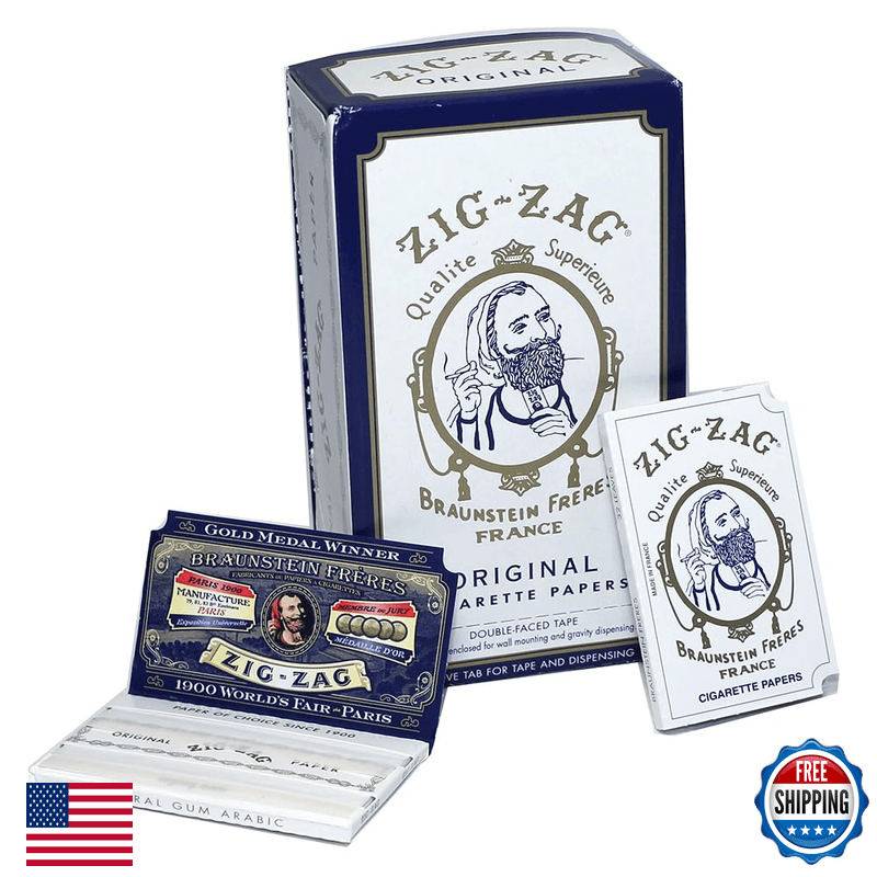 Zig-Zag Zig Zag White Single Wide Rolling Papers 32 Leaves Per Book 24Pk Display