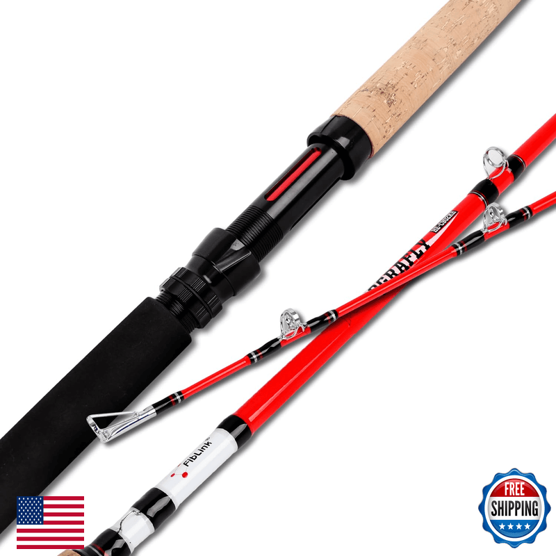 Fiblink Catfish Fishing Rods 9 Catfish Pole 2 Piece Portable Travel Cat
