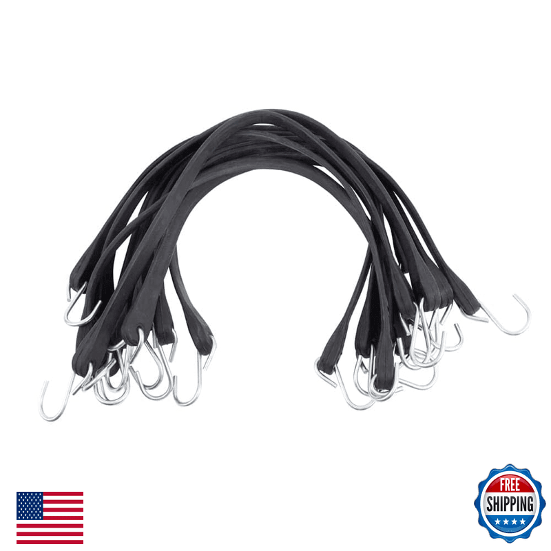 Mytee Products 50 Pack 31 Natural Rubber Tarp Bungee Straps Tie Down Cords