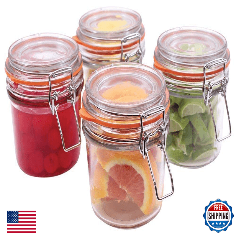 Tablecraft Cjs12 4-Piece Resealable Condiment Jar Set