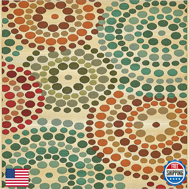 Unique Loom Outdoor Modern Collection Area Rug - Spark 4 1 X 6 1 Rectangle