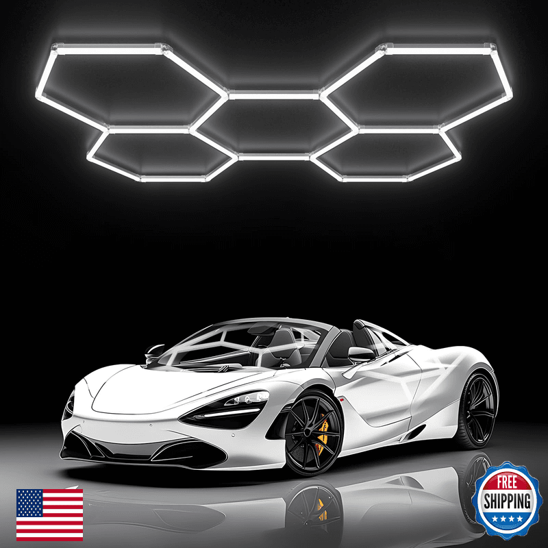 X-Litall Hexagon Garage Lights - Hexagon Led Lights 5 Pack 6500K Super Bright