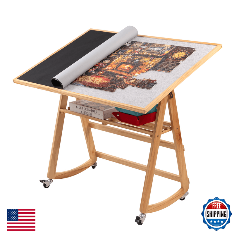 Lavievert 1500 Piece Tilting Puzzle Table Legs Cover Adjustable Jigsaw Puzzle