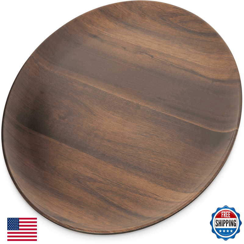 Carlisle Foodservice Products Epicure Plastic Round Platter 18 Inches Dark