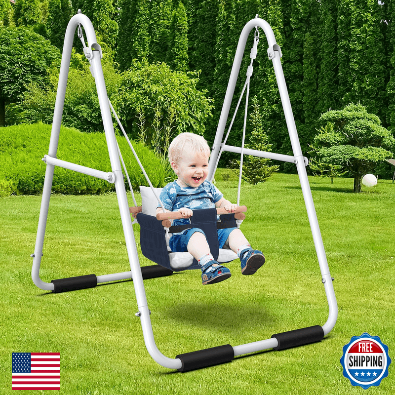 Hapfan Toddler Swing Stand Heavy Duty Baby Indoor Outdoor Swing Set Safety