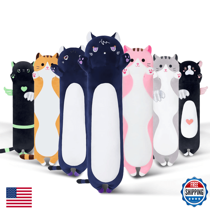Sausudols Long Cat Body Pillow For Kids Cute Cat Stuffed Animals Gifts For