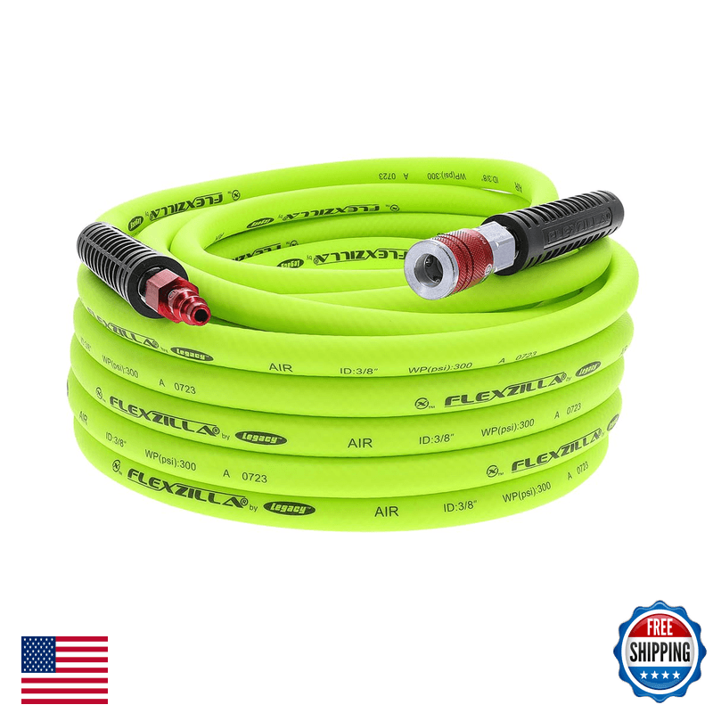Flexzilla Air Hose Colorconnex Industrial Type D Coupler And Plug 3/8 In. X 50