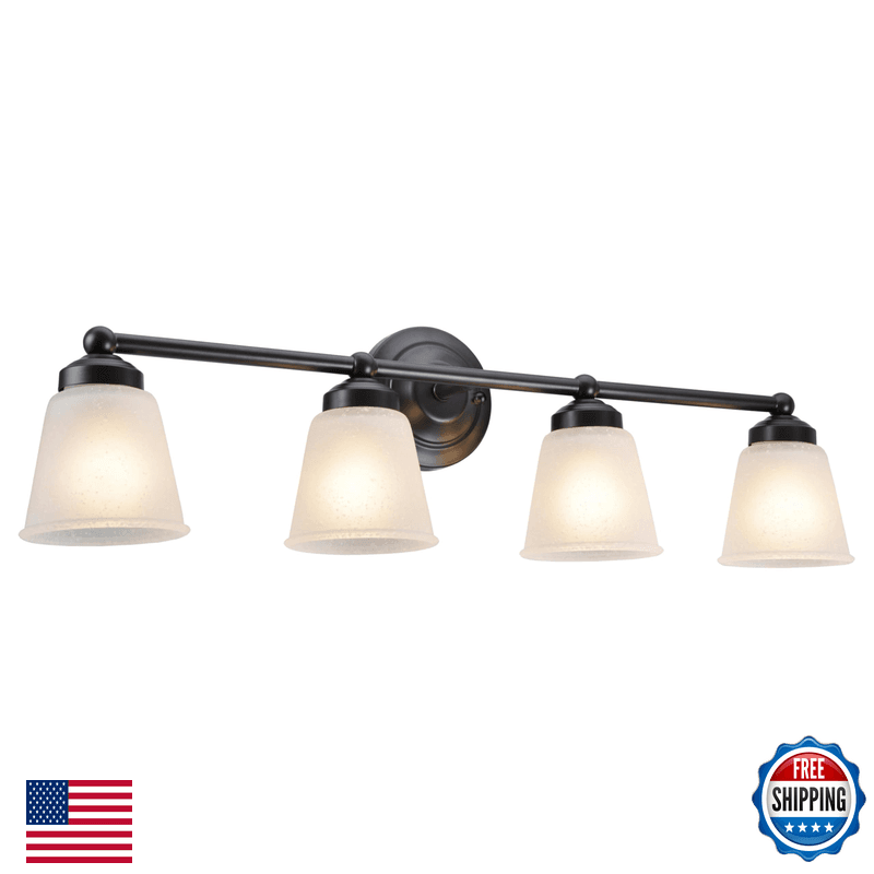 Aspen Creative 62015-2 Four-Light Metal Bathroom Vanity Wall Light Fixture 15