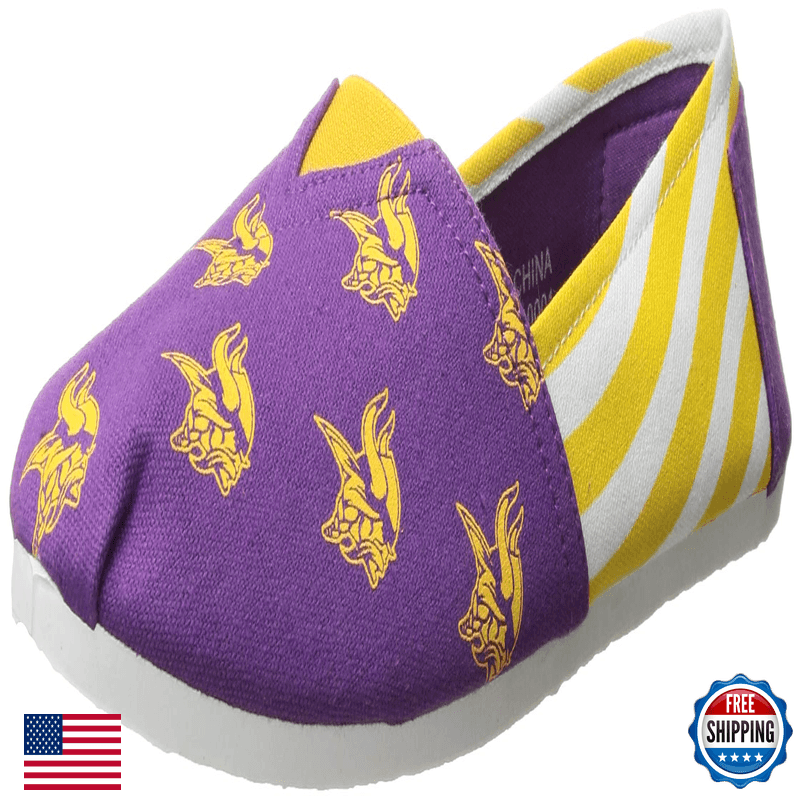 Foco Minnesota Vikings Nfl Womens Stripe Canvas Shoes - Xl