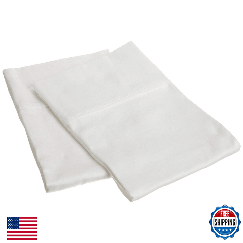 Superior 800 Thread Count 100 Egyptian Cotton 2 Piece Pillowcase Set White