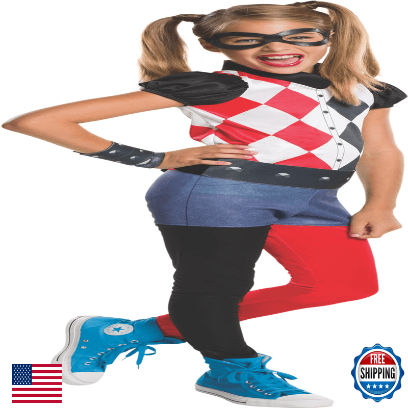 Rubies Dc Superhero Girls Harley Quinn Costume For Kids Girls Large
