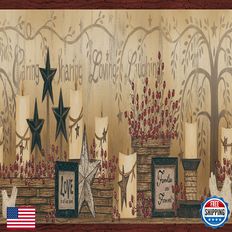 Chesapeake Ccb2281 Country Caring Candles Dark Red Border