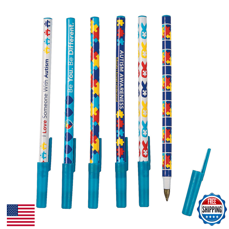 Fun Express Autism Awareness Pens 72 Bulk Pen Assortment