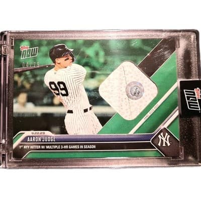 Aaron Judge Topps NOW /75 Game Used Base Relic Yankees 3 HR Game #04/75