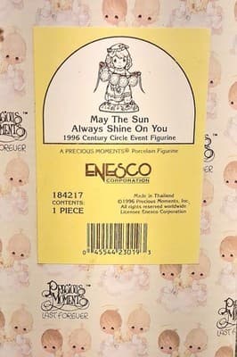 Precious Moments May The Sun Always Shine On You 1996 Enesco Boxed