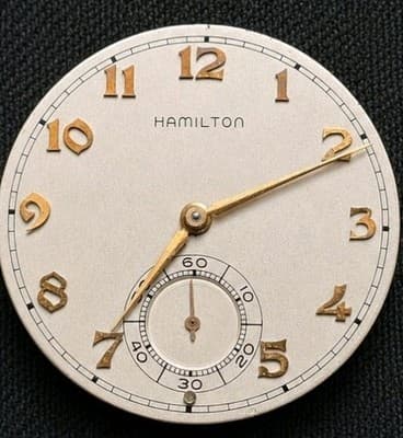 Vintage Hamilton 917 17 Jewel Pocket Watch Movement & Dial 14K Gold