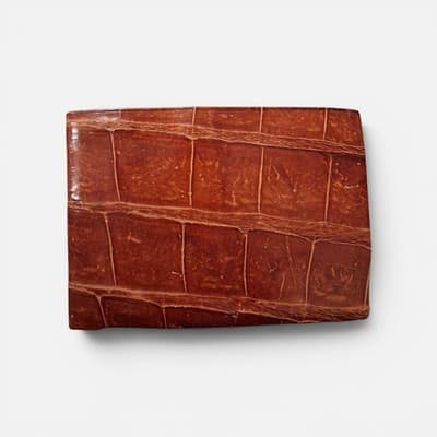 Vintage BEL0S Brazilian Caiman Crocodile Leather Secretary Wallet Long Bifold