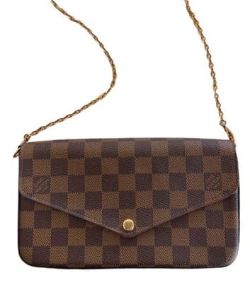 Louis Vuitton Félicie Pochette Damier Ebene Chain Crossbody Bag