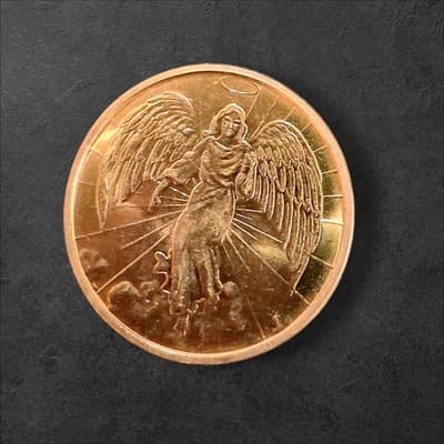 Vintage Guardian Angel Double-Sided Gold Plated Collectors Coin Unc.
