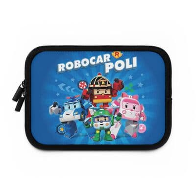 Robocar Poli Laptop Sleeve, Kids Tablet Zippered Sleeve Case