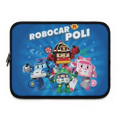Robocar Poli Laptop Sleeve, Kids Tablet Zippered Sleeve Case
