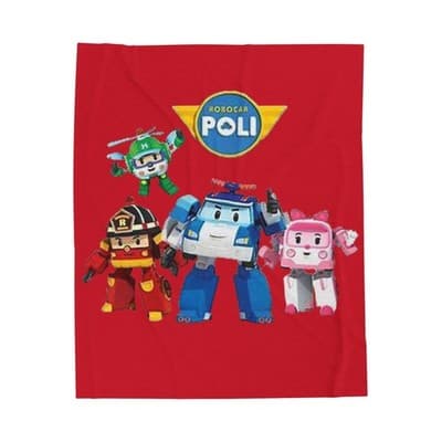 Robocar Poli Velveteen Plush Blanket, Robocar Poli Blanket, Kids Throw blanket