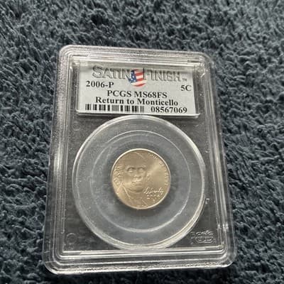 2006-P Jefferson Nickel PCGS MS68FS SATIN FINISH