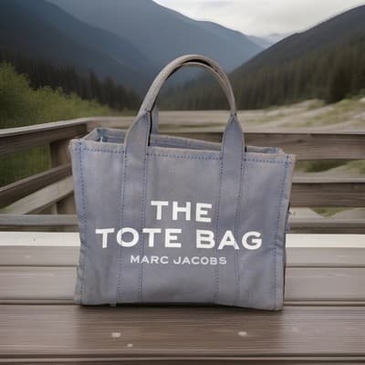 Marc Jacobs The Canvas Small Tote Bag Blue Shadow Denim Bag