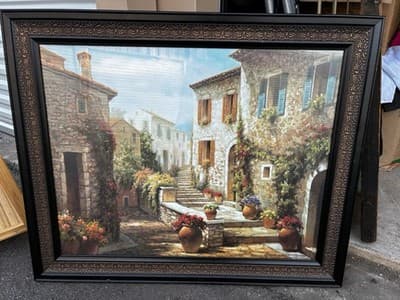 Steven Harvey 'Hilltop Village' Giclee On Board