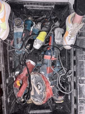 Variety Of concrete tools used and new