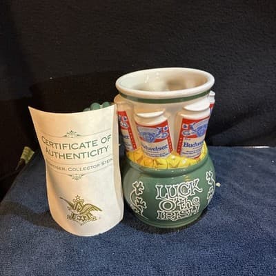 Budweiser 1993 Beer Stein St. Patrick's Day Luck O The Irish Beer Mug Vintage