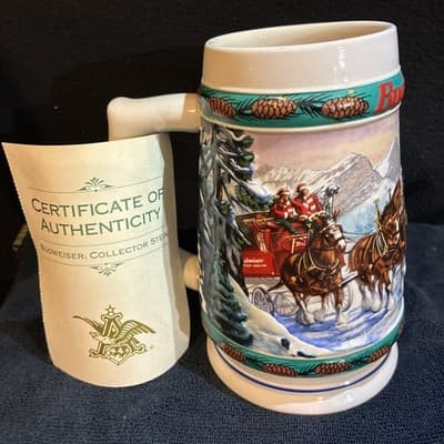 Budweiser 1993 Beer Stein Special Delivery Holiday Series Mug