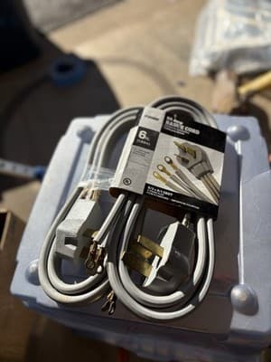 Prime 50 Amp 125V 250V Range Cord 3-Prong Plug 6 Feet Grey Home Wire Cable,
