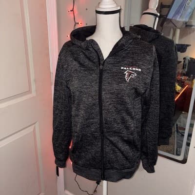 NFL black/gray zip up hoodie falcons Size XL