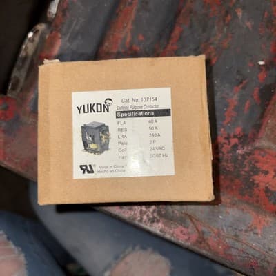 Yukon - Definite Purpose Contactor - No. 107154 - 40A- 2 Pole- 24 VAG