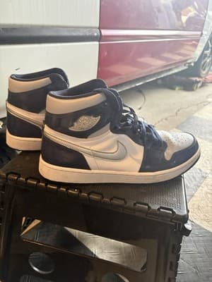Nike J 1 Retro High Sz 14 Golf Patent Midnight Navy Sneakers Barely Worn