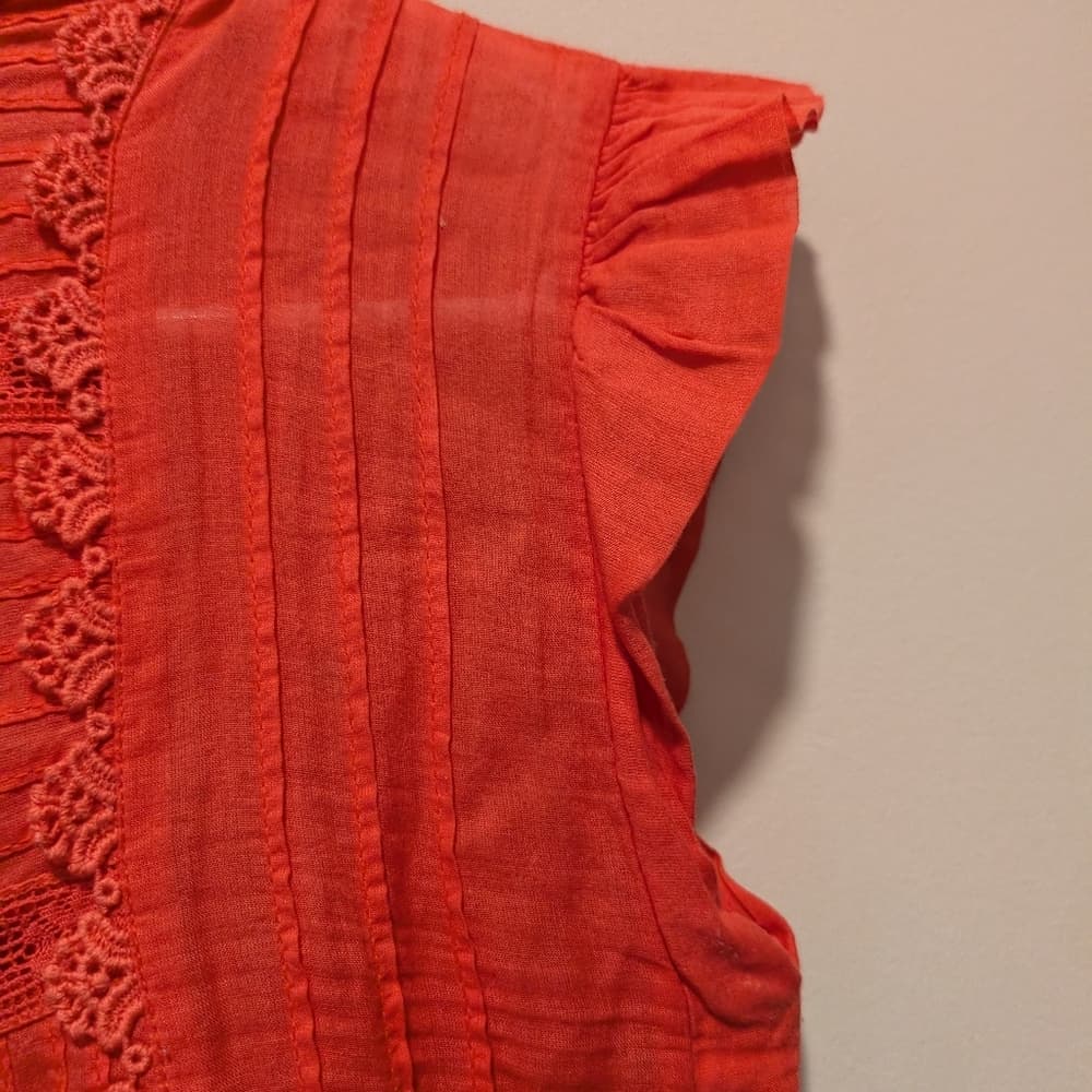 Free People Coral Babydoll Embroidered Festival Boho Beach Dress