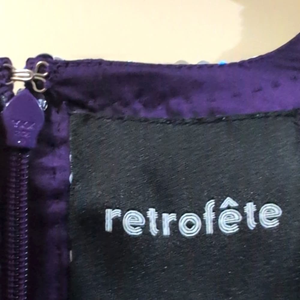 New Retrofete Nancy Purple Sequin Romper Size xs