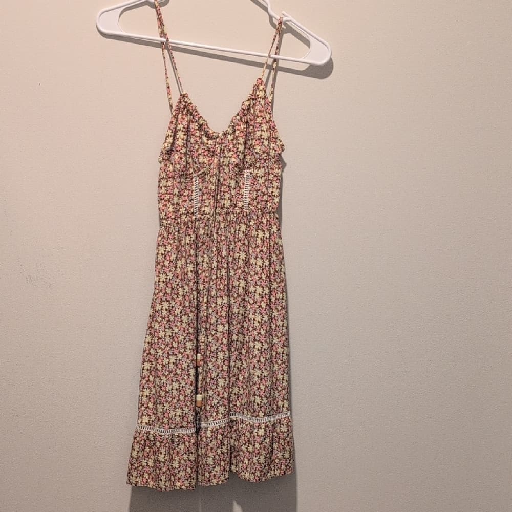 Maaji Anthropologie Radiant Meadow Kamala Floral Embroidered Mini Summer Dress