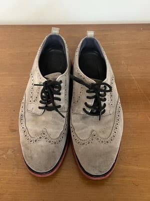 Cole Haan GrandEvølution Shortwing Wingtip Oxford Gray Suede C26313 US 8