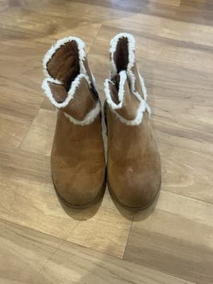 UGG Girl's Coletta Boots Chestnut Brown Suede & Fur, Kid's Size 10