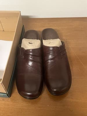 Clarks Bendables Leather Upper Clog Comfort Slip-On Womens Sz 10 Mule 38599